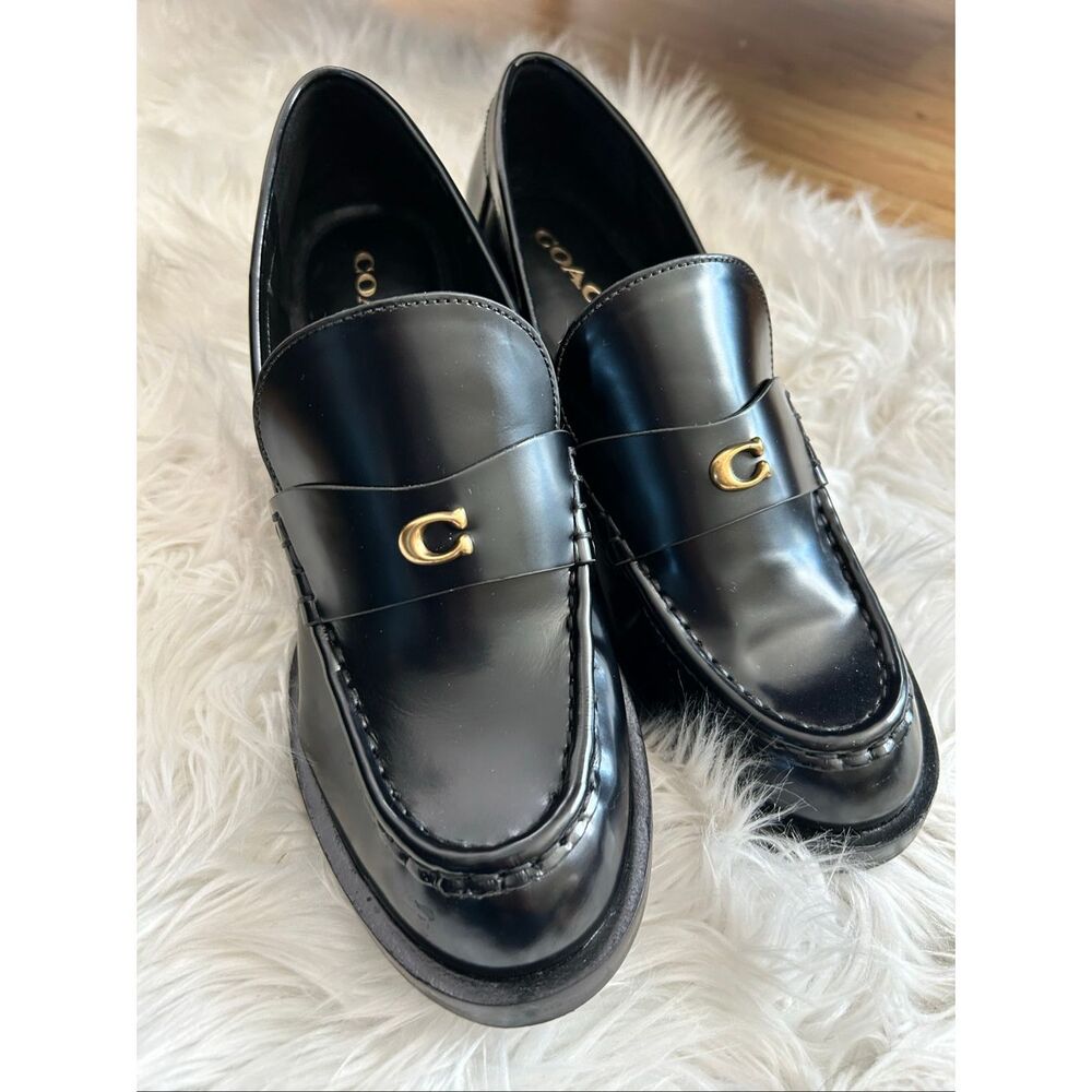 Coach Natalie loafer black leather size 10 - Picture 7 of 8